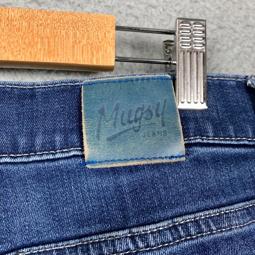 Mugsy Kinzies Jeans Mens 35 x 30 Blue Straight Leg Stretch Denim Casual Flexible